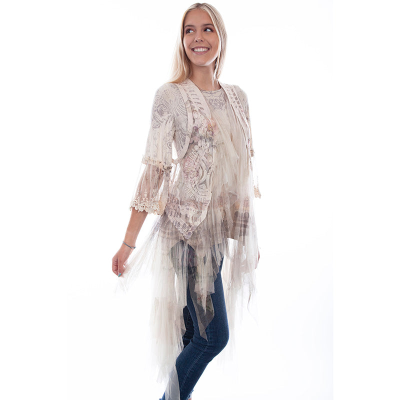 Embroidered Tulle Duster