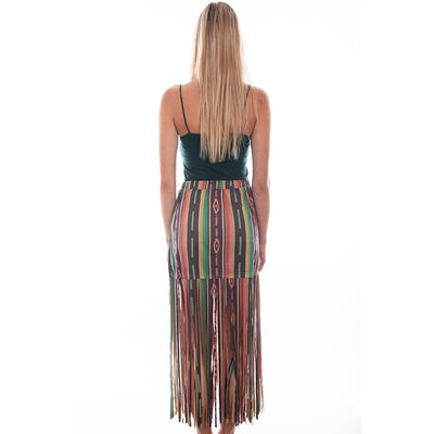 Microfiber Serape Fringe Skirt