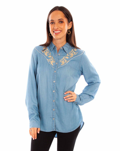 Embroidered Tencel Blouse