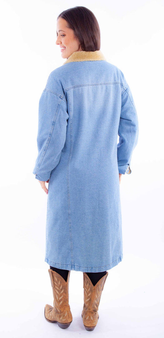 Sherpa Lined Denim Duster