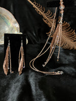 Load image into Gallery viewer, Rose Copper Feather Jewelry Set
