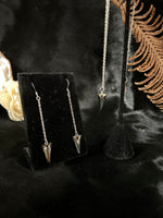 Load image into Gallery viewer, Silver Knight Long Earrings and Necklace Set
