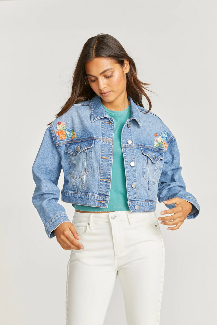 Le Bouquet Denim Crop Jacket