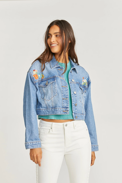 Le Bouquet Denim Crop Jacket