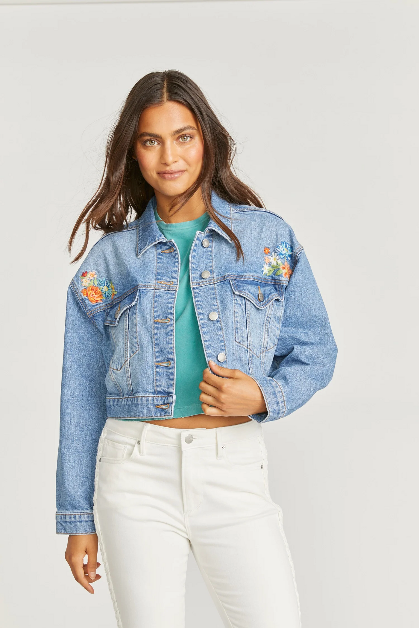 Le Bouquet Denim Crop Jacket