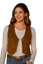 Load image into Gallery viewer, Suede Button Vest