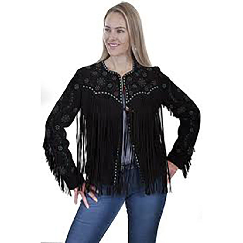 Beaded Suede Jacket with Fringe