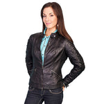 Load image into Gallery viewer, Laced Sleeve Leather Jacket
