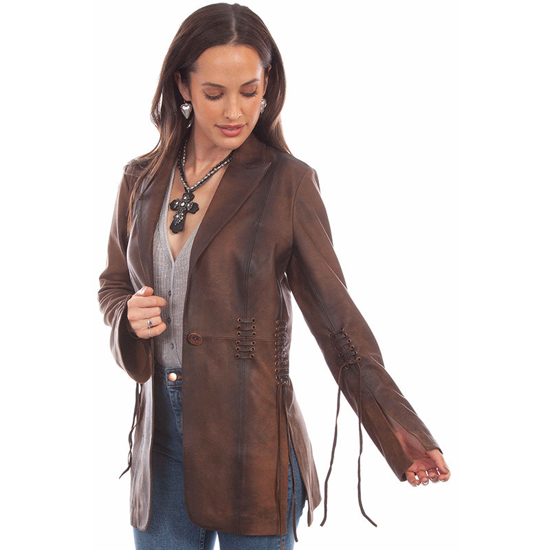 Laced Leather Blazer