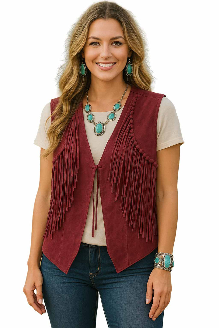 Suede Fringe Vest