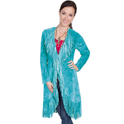 Suede Fringe Maxi Coat