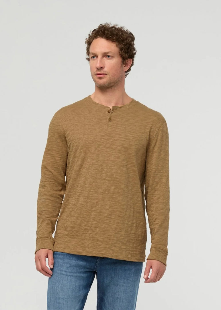 Midweight Slub Jersey Long Sleeve Henley