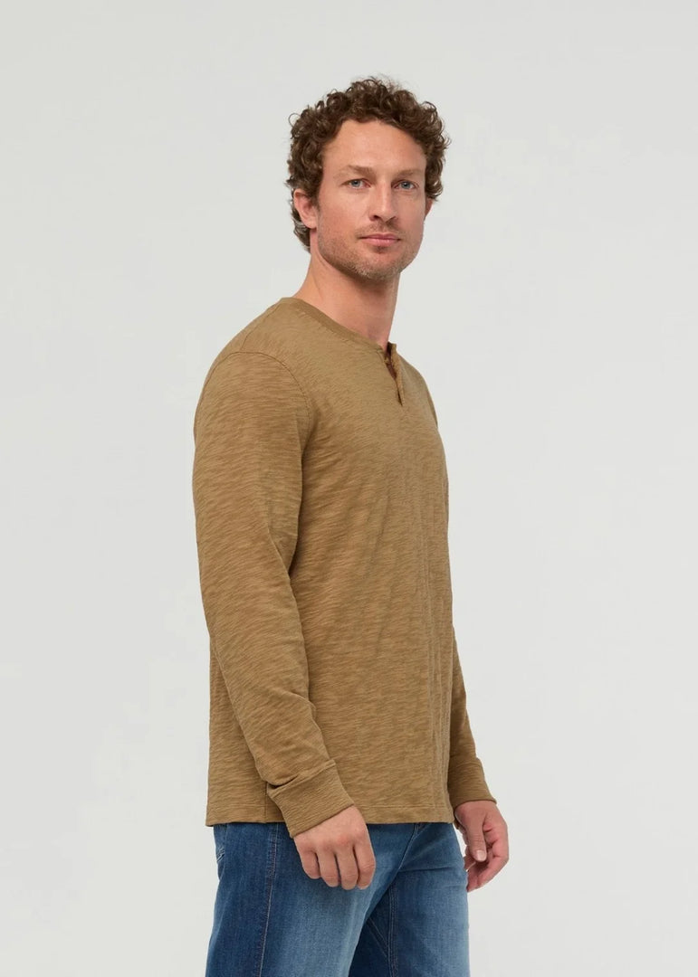 Midweight Slub Jersey Long Sleeve Henley