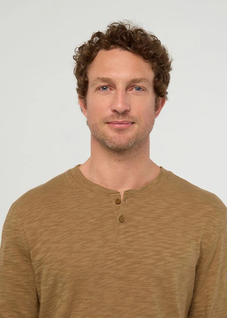 Midweight Slub Jersey Long Sleeve Henley