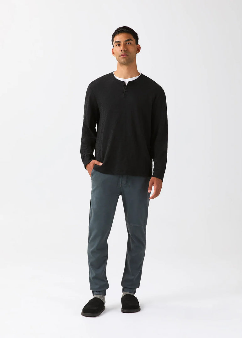 Midweight Slub Jersey Long Sleeve Henley