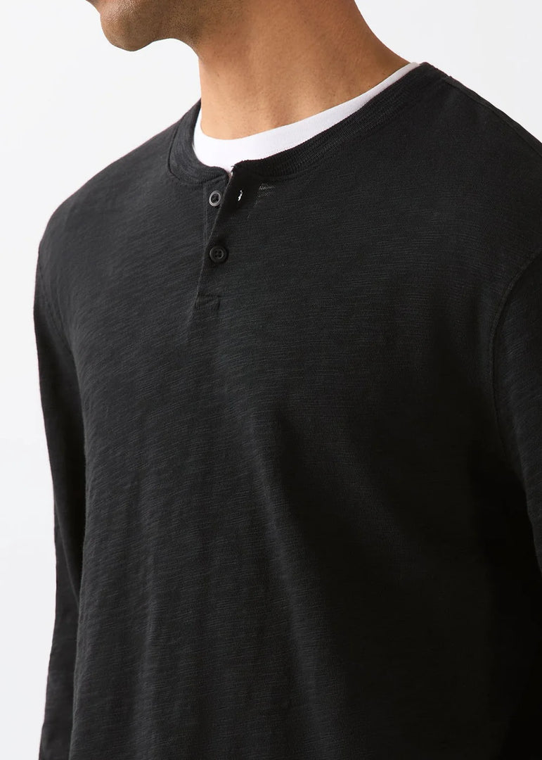 Midweight Slub Jersey Long Sleeve Henley