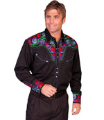 Load image into Gallery viewer, Men&#39;s Tooled Embroidery Western Shirt
