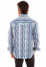 Load image into Gallery viewer, Blue Striped Tencel Shirt
