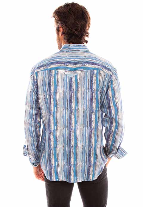 Blue Striped Tencel Shirt