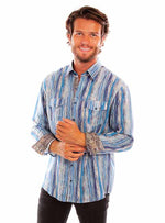 Load image into Gallery viewer, Blue Striped Tencel Shirt
