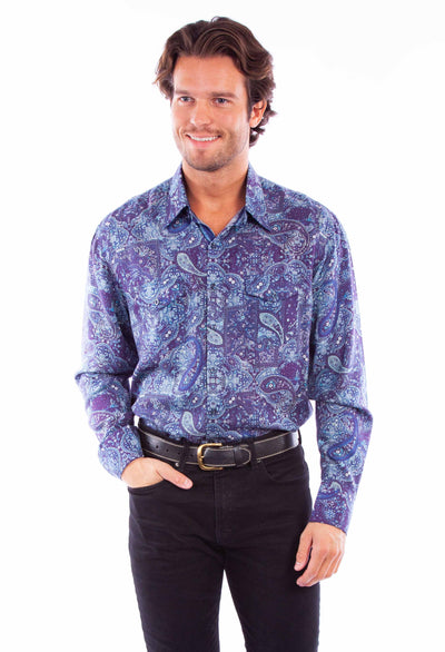 Indigo Paisley Tencel Shirt