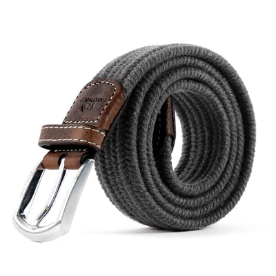 Steel Grey Woven Elastic Belt