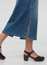Load image into Gallery viewer, Performance Denim Slit Skirt