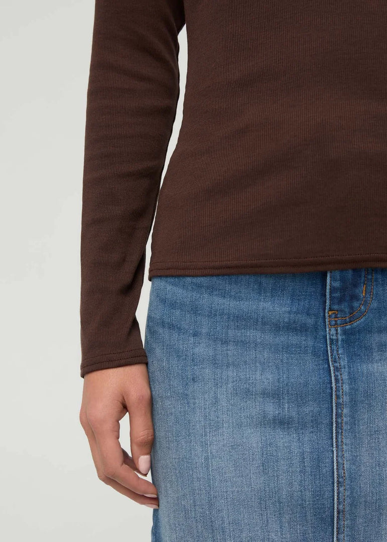 Ribbed Pima Long Sleeve Henley