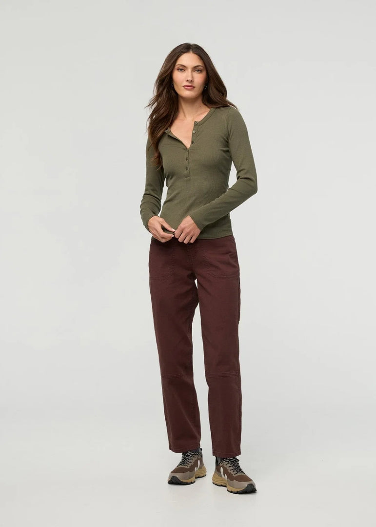 Ribbed Pima Long Sleeve Henley