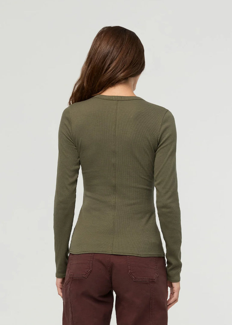 Ribbed Pima Long Sleeve Henley