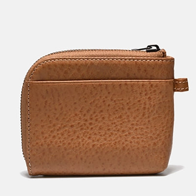 Zippered Leather Wallet - Tan