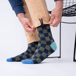 Load image into Gallery viewer, Checkered Combed Cotton Socks
