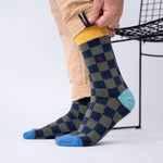 Load image into Gallery viewer, Checkered Combed Cotton Socks
