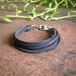 Load image into Gallery viewer, Leather 7-Strand Bracelet - Black &amp; Silver, Boho Western
