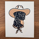Load image into Gallery viewer, Black Lab Cowdog - Signed Silkscreen Print