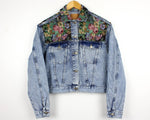 Load image into Gallery viewer, Recycled Floral Tapestry Denim Jacket