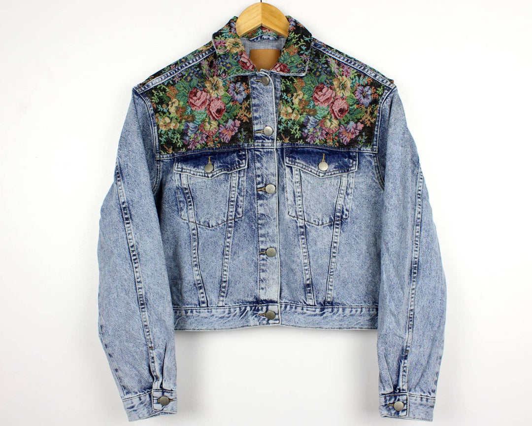Recycled Floral Tapestry Denim Jacket