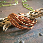 Load image into Gallery viewer, Leather 7-Strand Bracelet - Rust &amp; Silver, Boho Western
