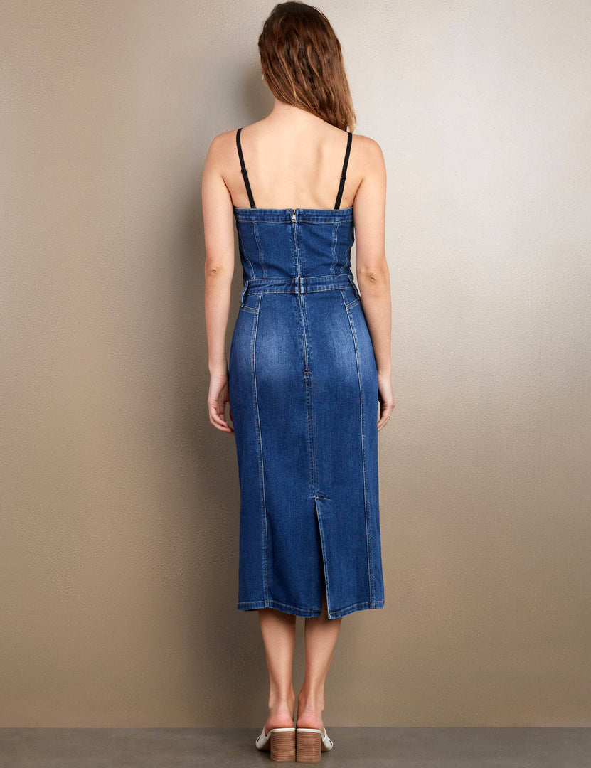 Retro Denim Corset Dress