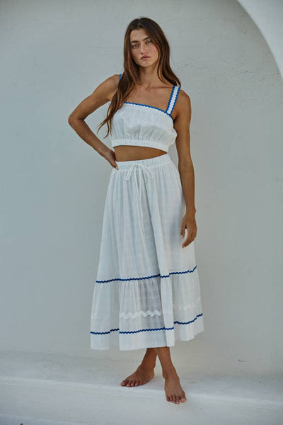 Cotton Flare Midi Skirt