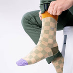 Load image into Gallery viewer, Checkered Combed Cotton Socks
