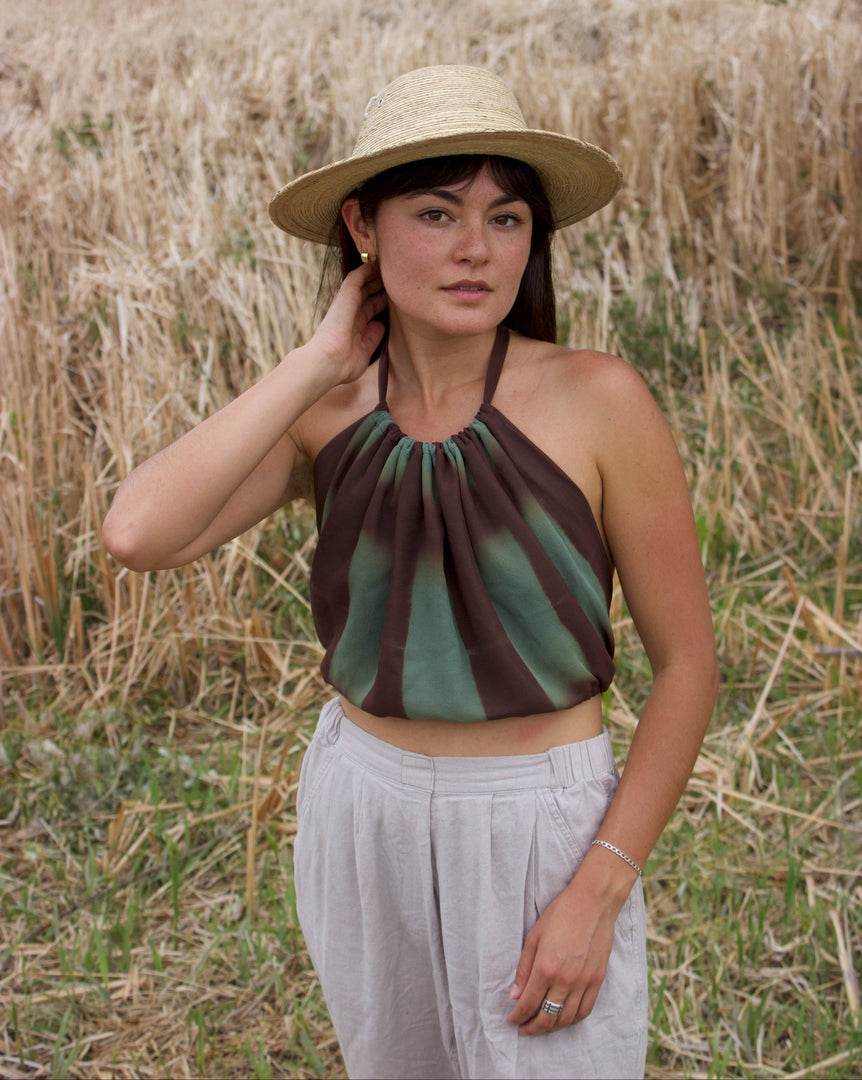 Silk Shibori Halter Top - La Paz