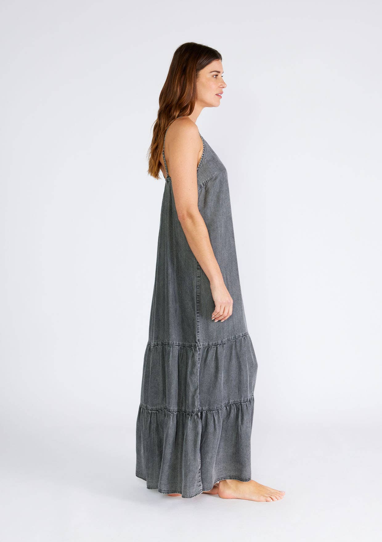 Vintage Wash Tiered Maxi Dress