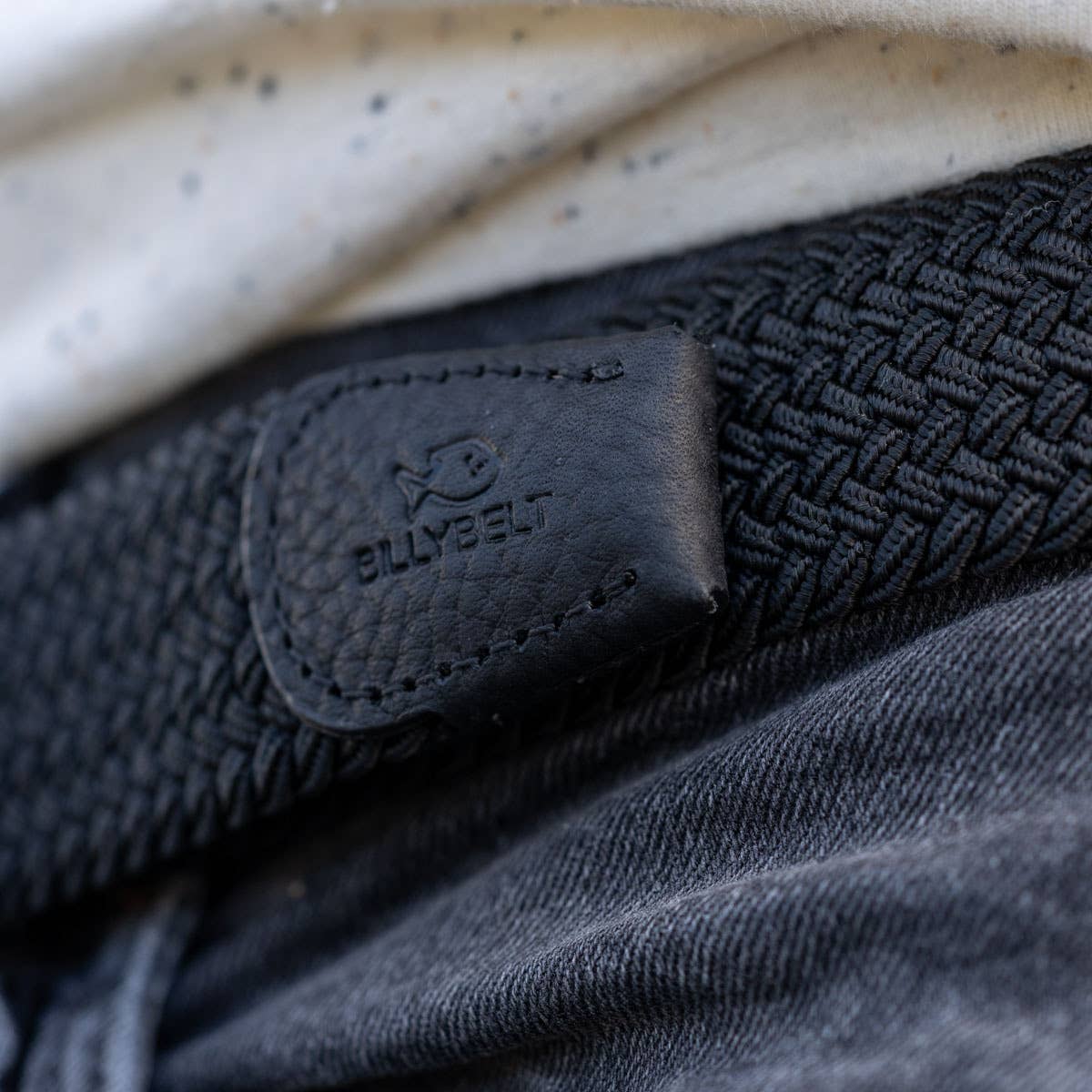 All Black Elastic Woven Belt