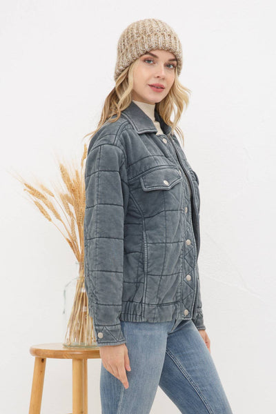 Stone Washed Quilted Jacket