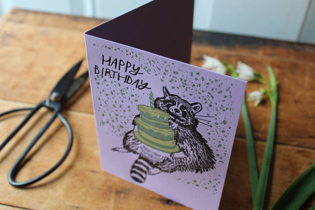 Birthday Raccoon Card