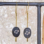 Load image into Gallery viewer, Sema Dark Horn Brass Earring
