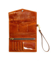 Women's Leather Clutch Wallet - Trifold