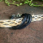 Load image into Gallery viewer, Leather 7-Strand Bracelet - Black &amp; Silver, Boho Western
