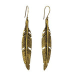 Load image into Gallery viewer, Penna Brass Feather Earring
